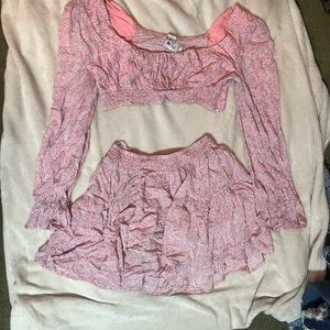 Crop Top and mini skirt set